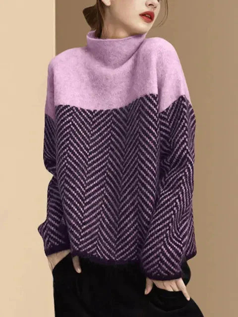 Pull irlandais pour femmes avec col montant de luxe