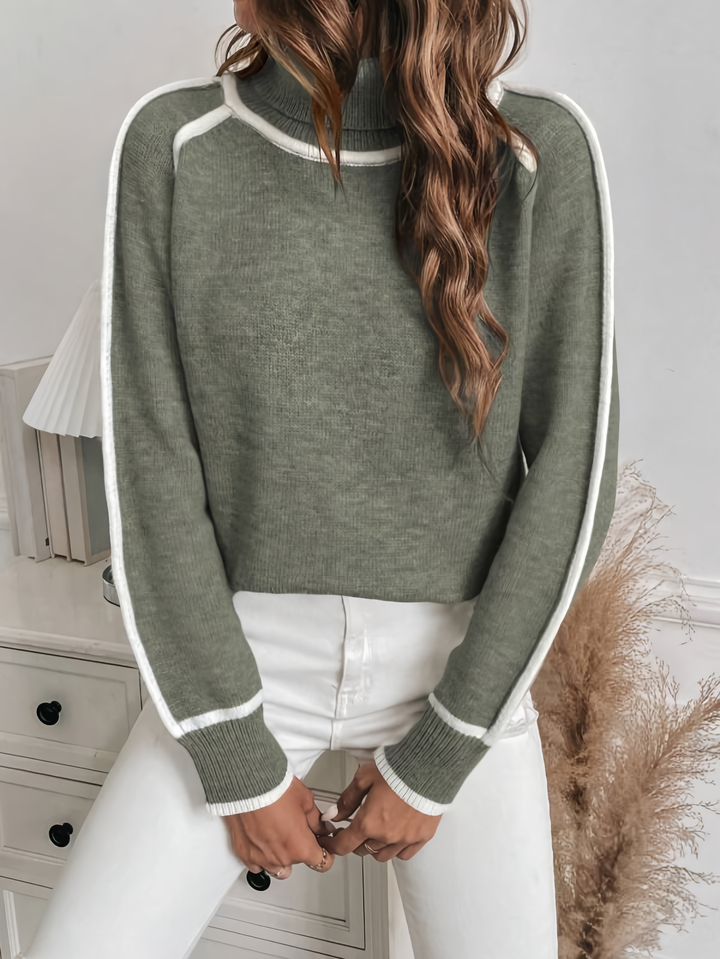 Daniella - Cosy Olive-coloured Cotton Sweater for Women