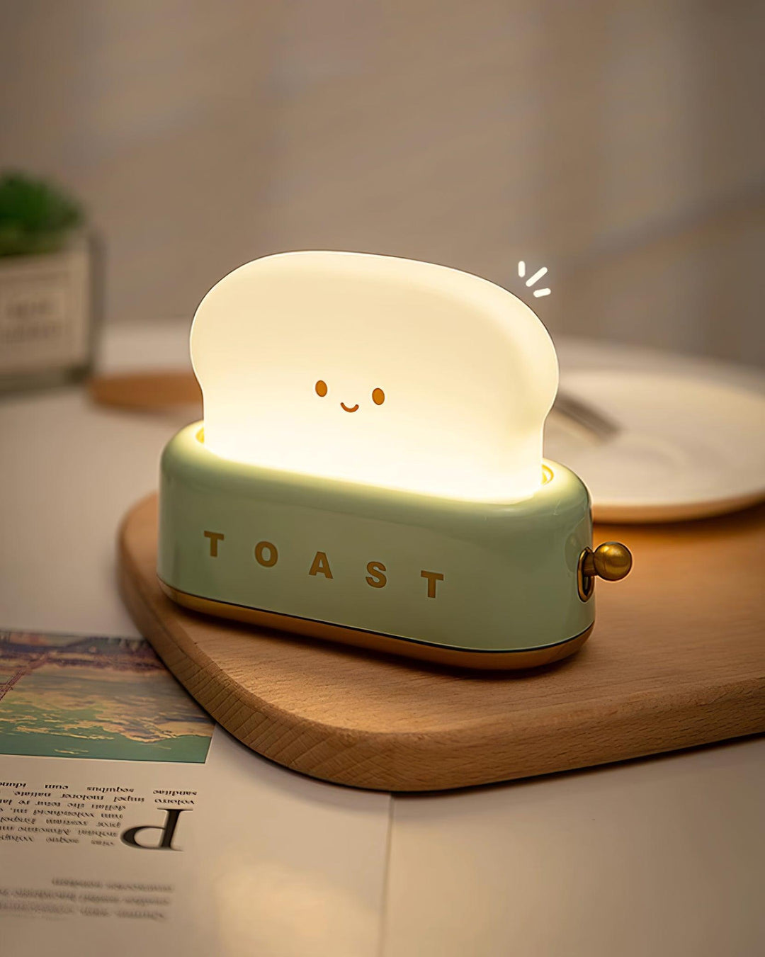 Lampe de table élégante avec design de grille-pain et batterie intégrée