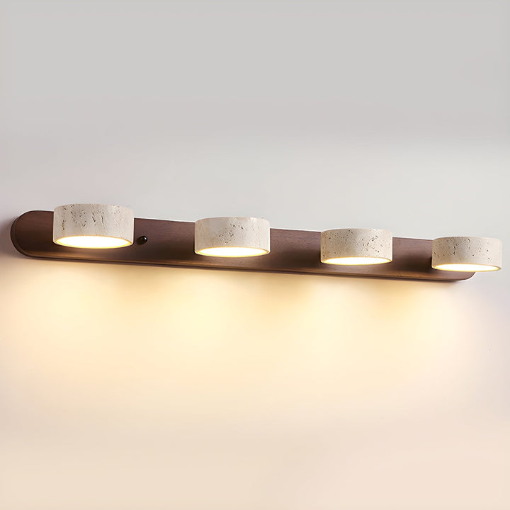 Lampe murale en travertin Duo avec support élégant