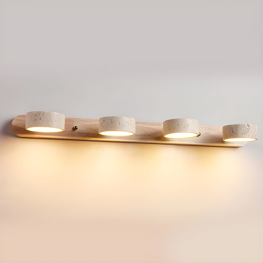 Lampe murale en travertin Duo avec support élégant