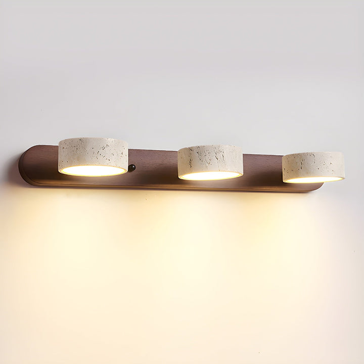 Lampe murale en travertin Duo avec support élégant