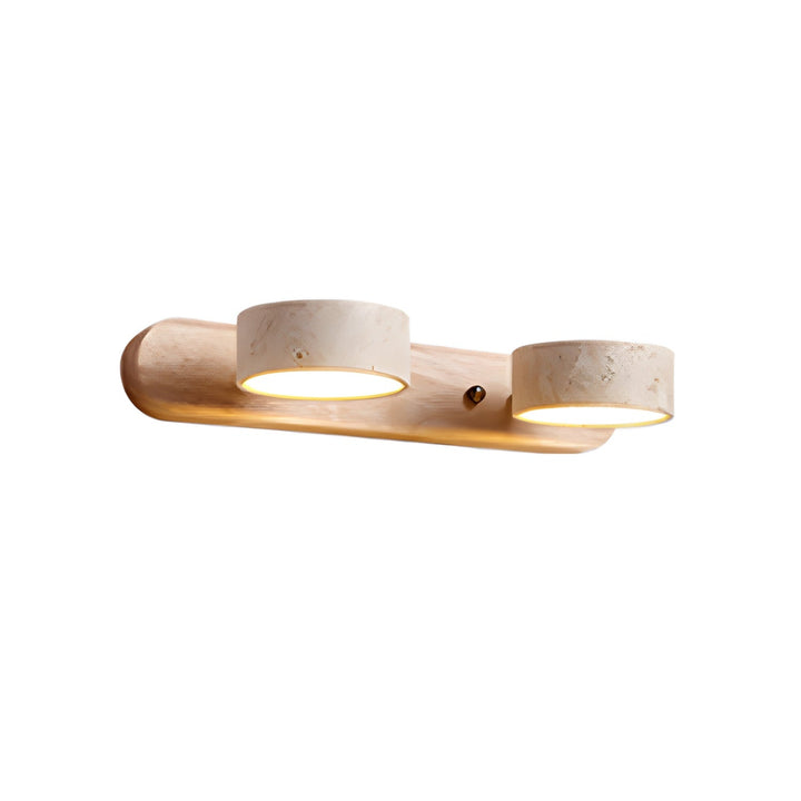 Lampe murale en travertin Duo avec support élégant