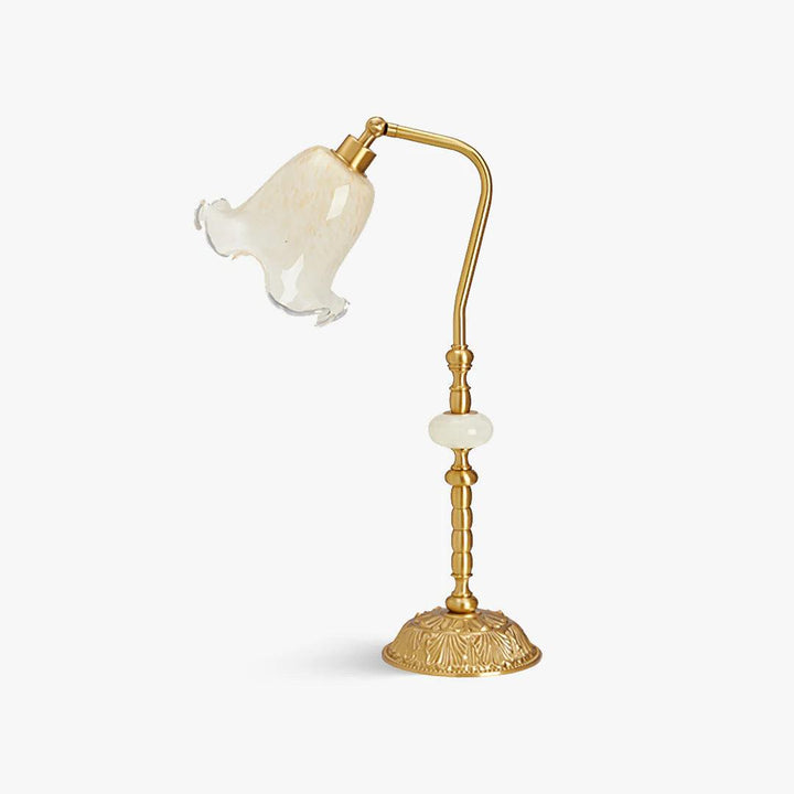 Élégante lampe de bureau Tulipe en laiton