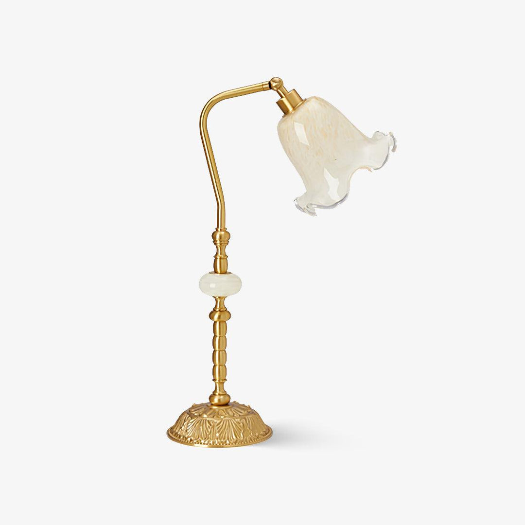 Élégante lampe de bureau Tulipe en laiton