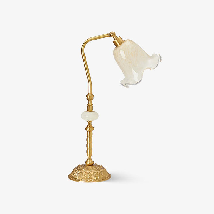 Élégante lampe de bureau Tulipe en laiton