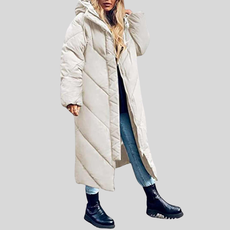Deva | Stylish Long Women's Jacket with Hood for Perfect Protection (Veste longue pour femmes avec capuche pour une protection parfaite)