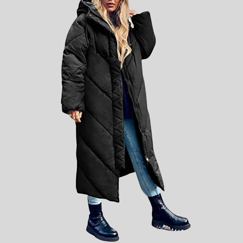 Deva | Stylish Long Women's Jacket with Hood for Perfect Protection (Veste longue pour femmes avec capuche pour une protection parfaite)