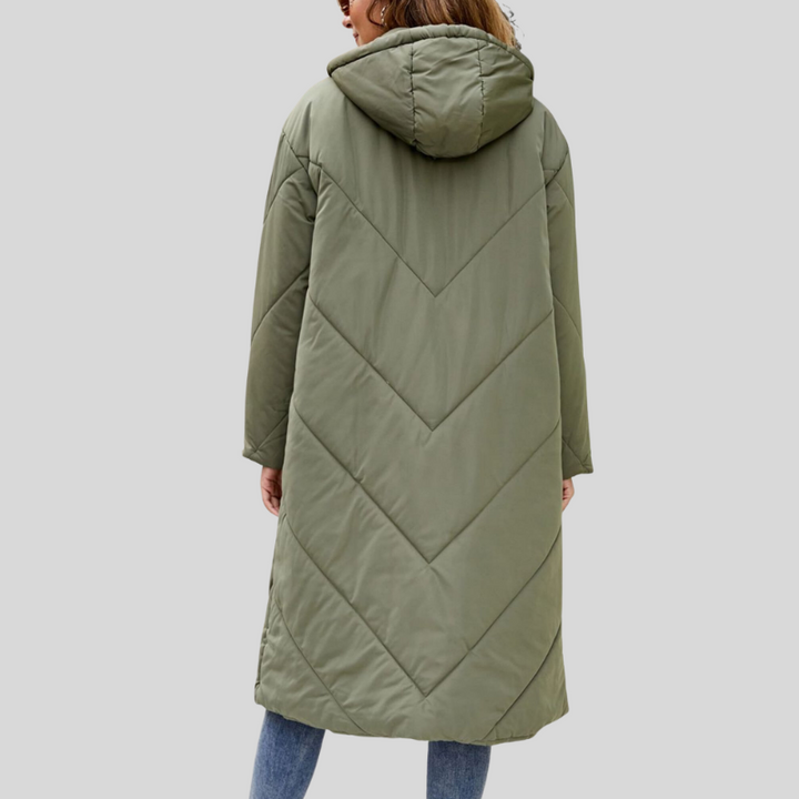Deva | Stylish Long Women's Jacket with Hood for Perfect Protection (Veste longue pour femmes avec capuche pour une protection parfaite)