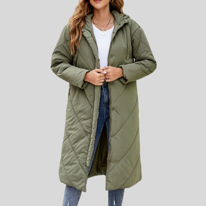 Deva | Stylish Long Women's Jacket with Hood for Perfect Protection (Veste longue pour femmes avec capuche pour une protection parfaite)