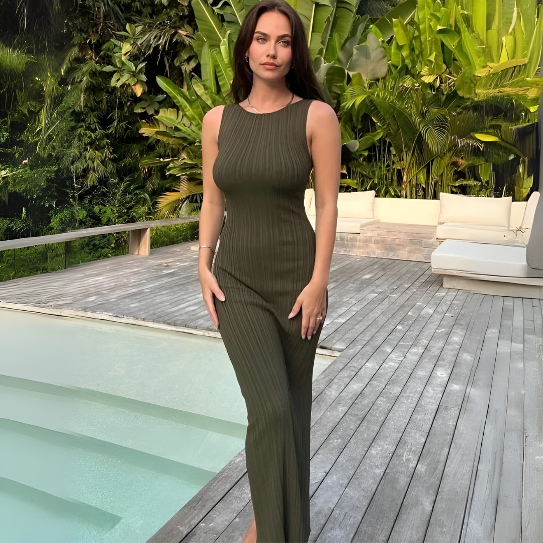 Elze | Robe longue élégante sans manches pour un look sophistiqué