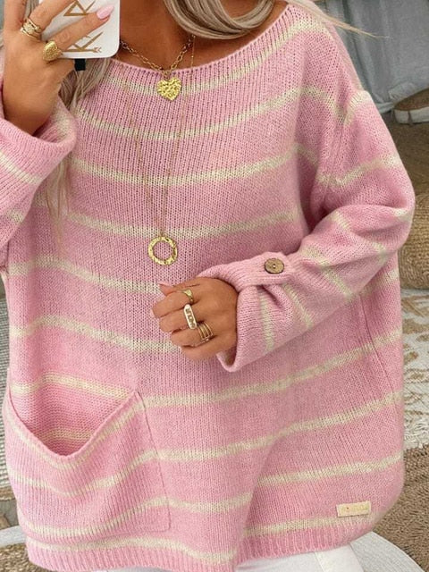 Elda - Pull rayé élégant pour femmes et hommes