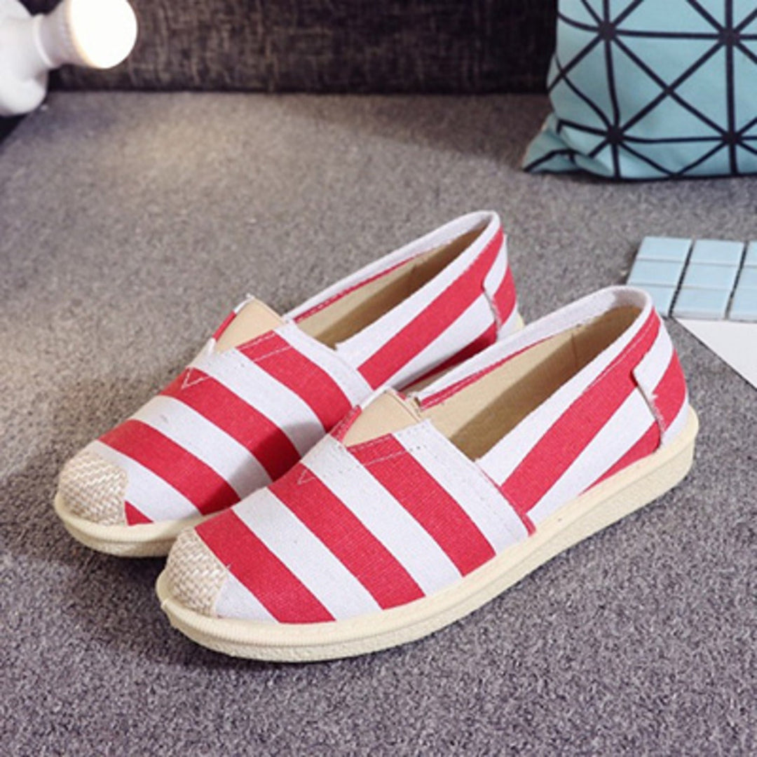 Eline | Espadrilles élégantes à rayures contrastées tendance