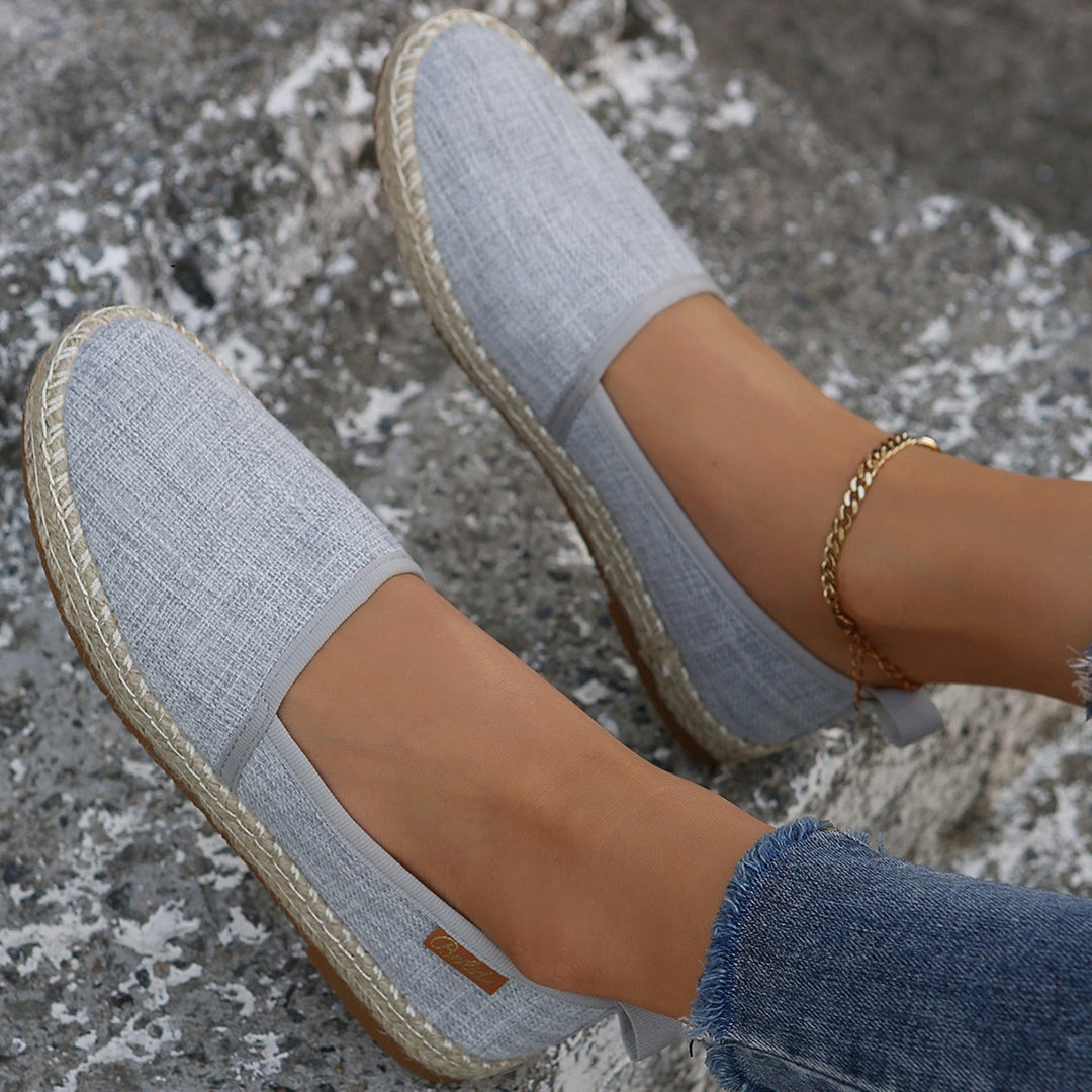 Elena | Espadrilles élégantes en toile avec panneaux contrastés très tendance