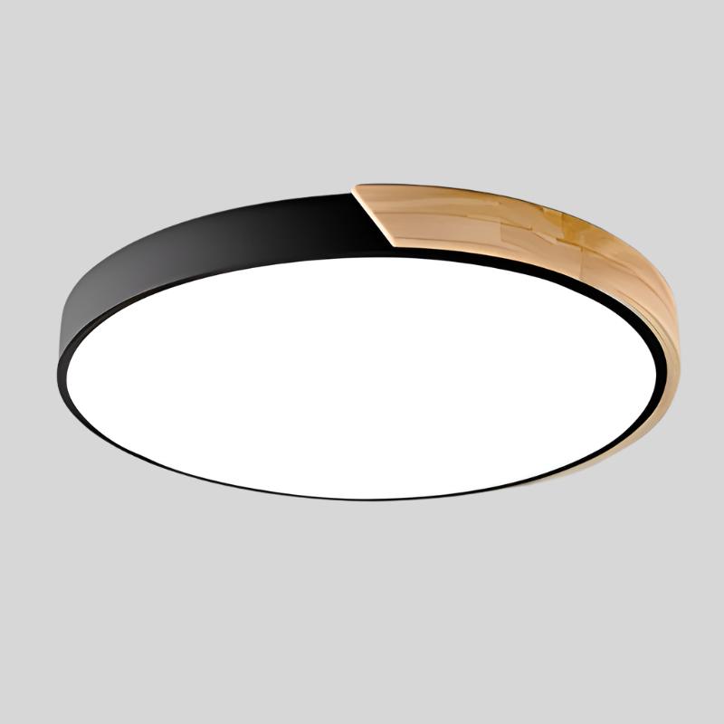 Plafonnier scandinave rond en bois au design macaron