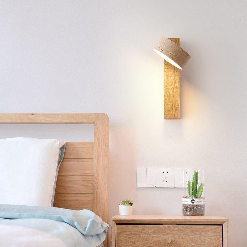 Lampe murale élégante en travertin Wabi Sabi blanc cassé