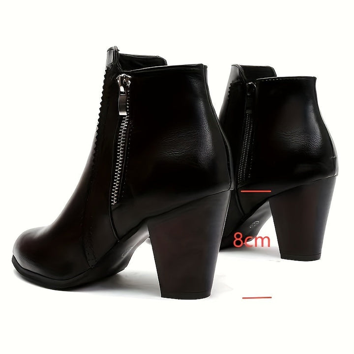 Lotte | Bottines tendance à nez rond et à talons hauts élégants