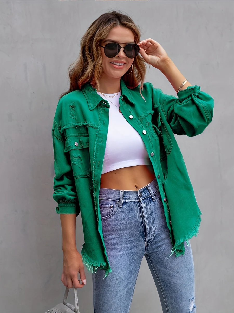 Veste en denim surdimensionnée pour femmes - ALEXA