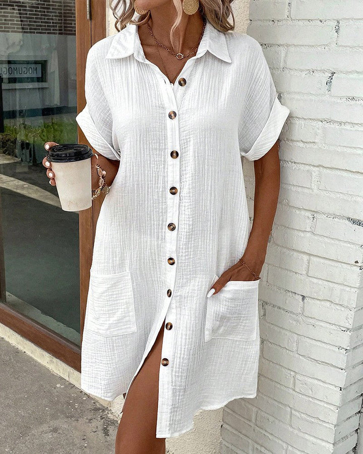 Rose | Robe élégante avec fermeture à boutons élégante