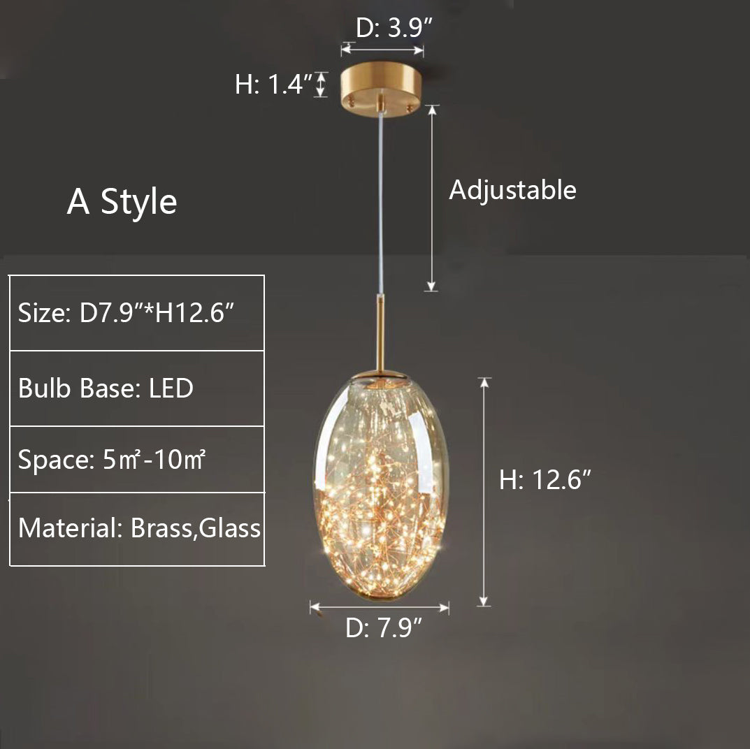 Lampe suspendue étoilée en verre gris pour une atmosphère enchanteresse
