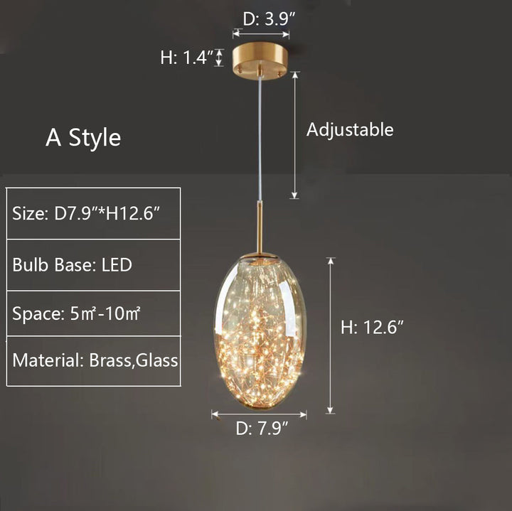 Lampe suspendue étoilée en verre gris pour une atmosphère enchanteresse