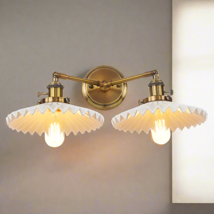 Lampe double en céramique avec charme antique