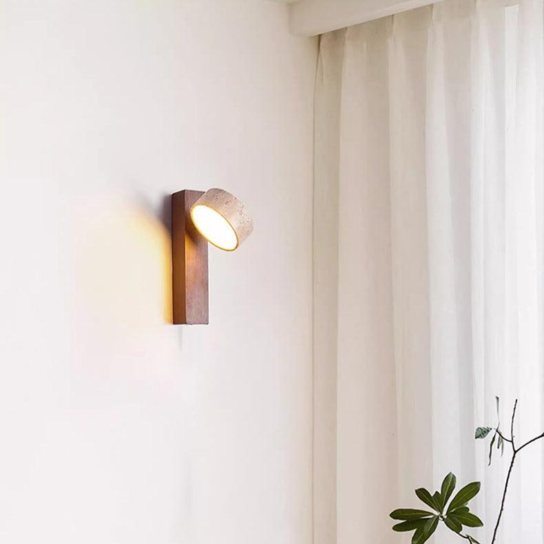 Lampe murale élégante en travertin Wabi Sabi blanc cassé