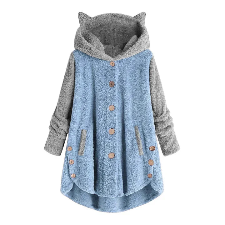 Dasha - Sweat à capuche en polaire avec oreilles de chat câlines