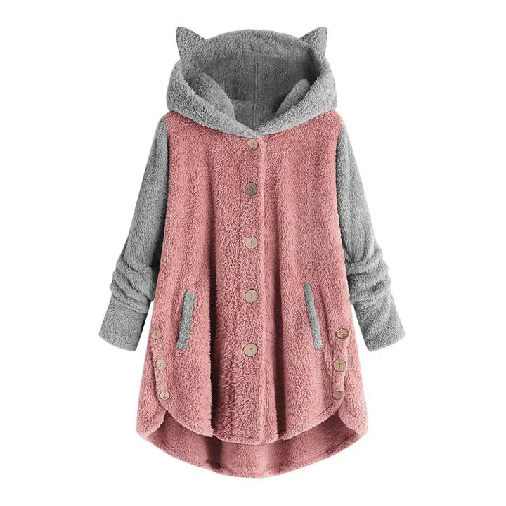 Dasha - Sweat à capuche en polaire avec oreilles de chat câlines