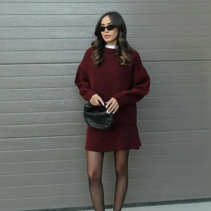 Fanny™ - Ensemble haut et jupe en tricot de luxe