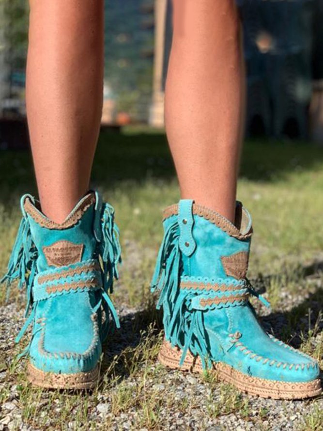 LD | Bottes Western Bohème à Franges – Style Tendance et Authentique