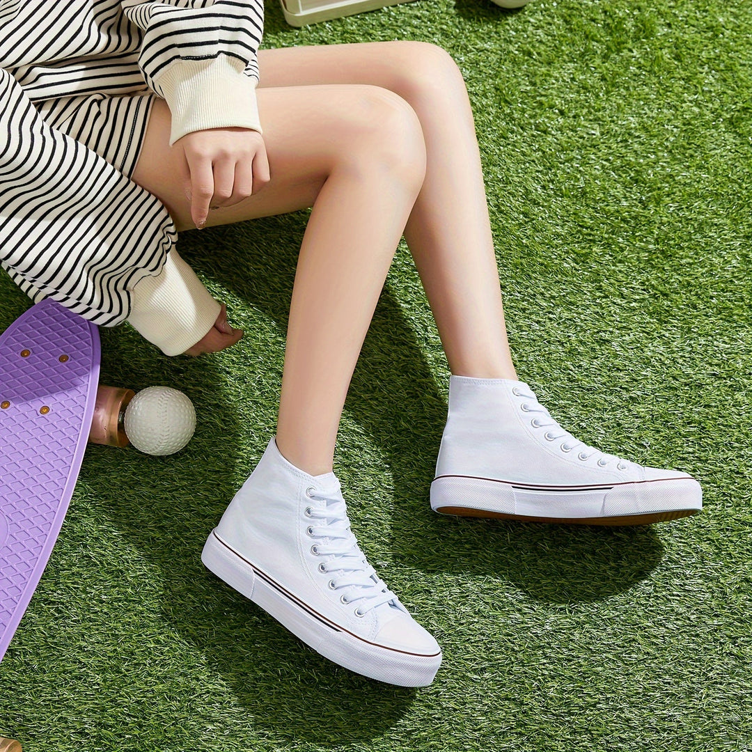 Lotte | Baskets élégantes et décontractées en toile, de couleur élégante, avec semelle en caoutchouc durable
