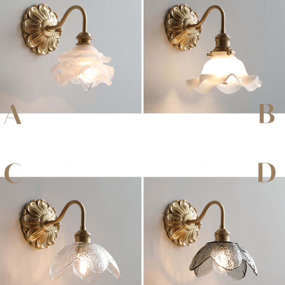 Élégante Lampe à main en verre de Zwanenhals, avec des éléments en verre de Messingakzenten
