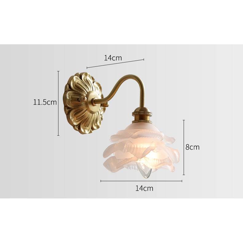 Élégante Lampe à main en verre de Zwanenhals, avec des éléments en verre de Messingakzenten