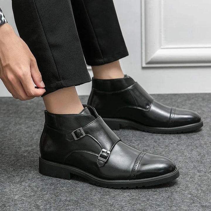 Darell | Bottes élégantes en cuir à double courroie de moine pour les amateurs de tendances modernes