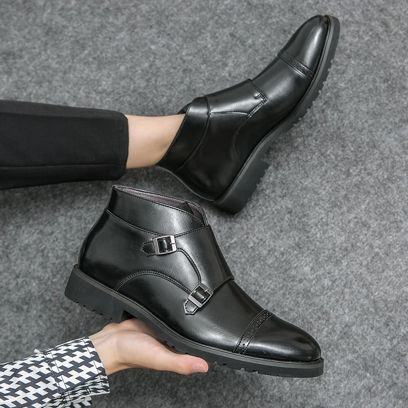 Darell | Bottes élégantes en cuir à double courroie de moine pour les amateurs de tendances modernes