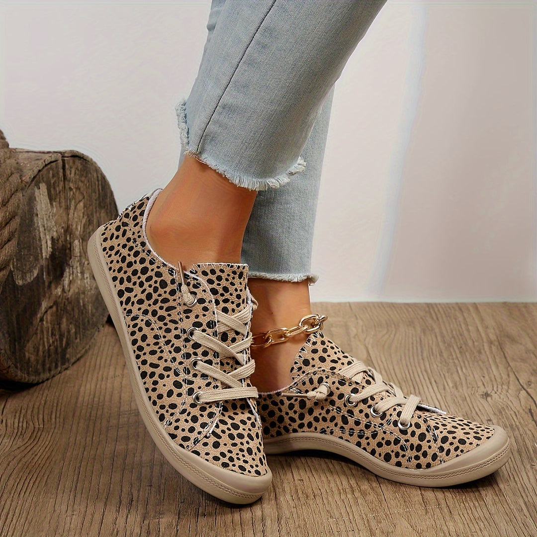 Baskets basses chic à imprimé léopard pour femmes