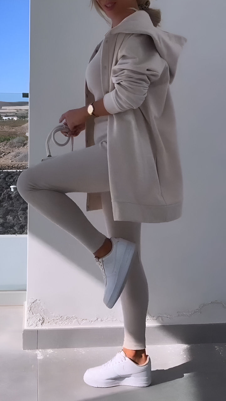 Genia - Sweat à capuche élégant et confortable avec cardigan assorti pour un look parfait