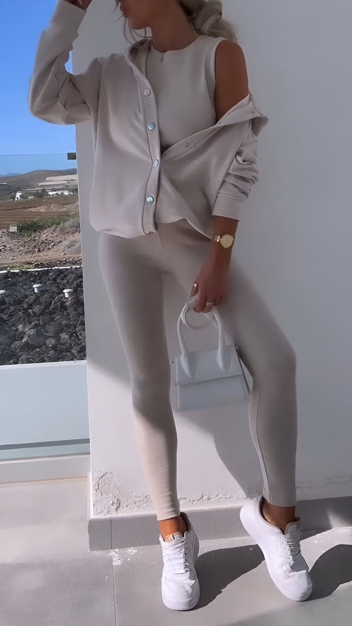 Genia - Sweat à capuche élégant et confortable avec cardigan assorti pour un look parfait
