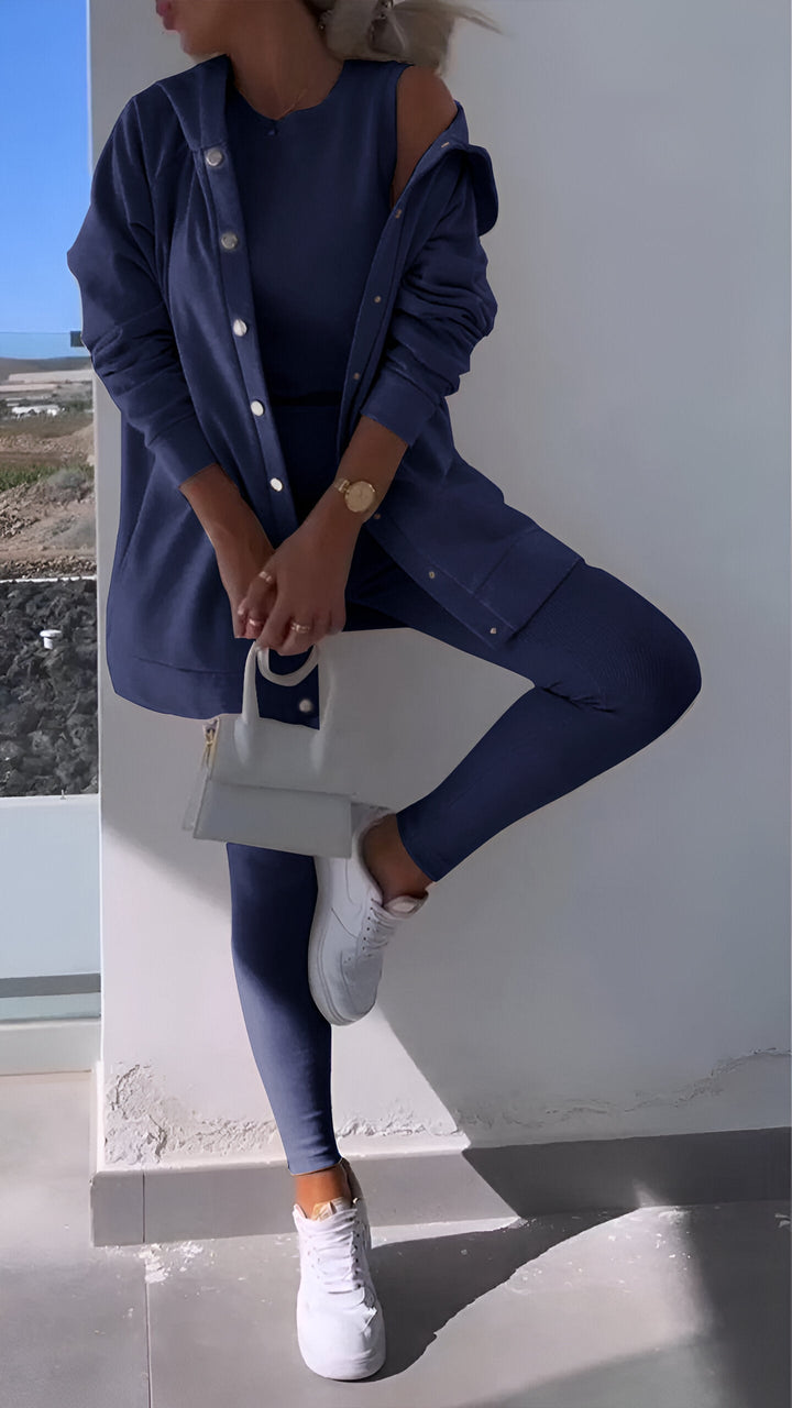 Genia - Sweat à capuche élégant et confortable avec cardigan assorti pour un look parfait