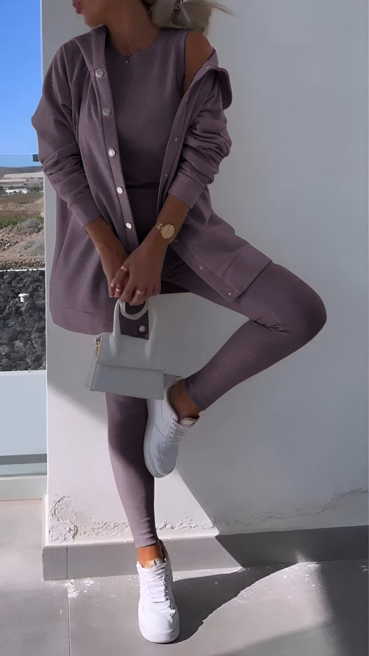 Genia - Sweat à capuche élégant et confortable avec cardigan assorti pour un look parfait