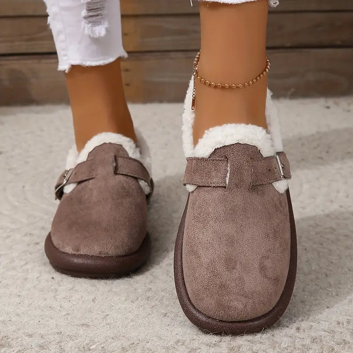 Imke - Sandales pelucheuses luxueuses et confortables pour femmes
