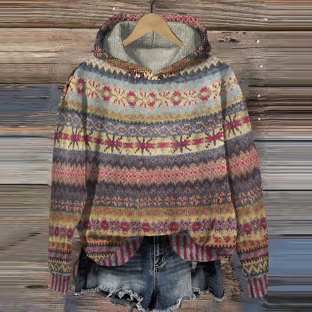 Delia - Sweat à capuche vintage et douillet pour les femmes avec style