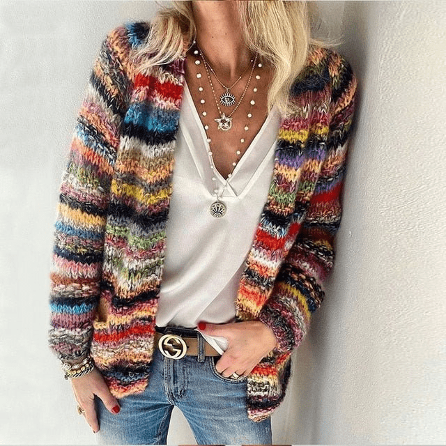 Bodil - Cardigan stylé multicolore pour femmes pour un look tendance
