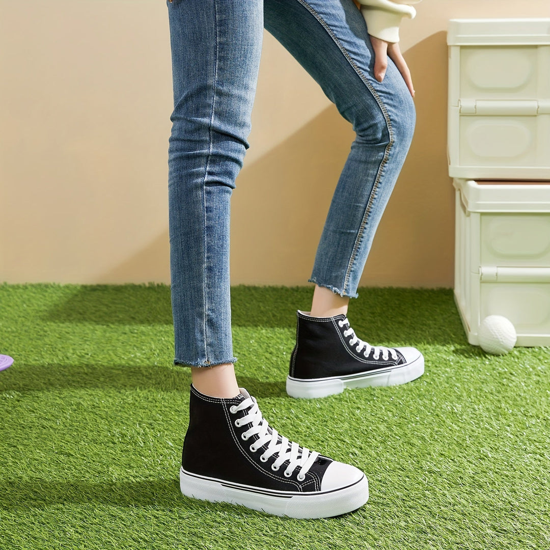 Lotte | Baskets élégantes et décontractées en toile, de couleur élégante, avec semelle en caoutchouc durable