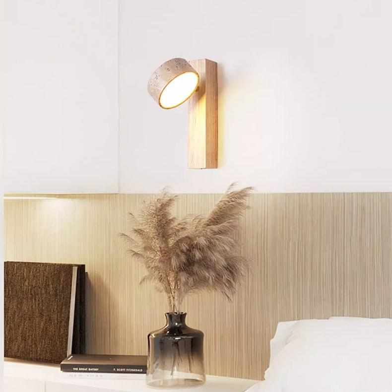 Lampe murale élégante en travertin Wabi Sabi blanc cassé