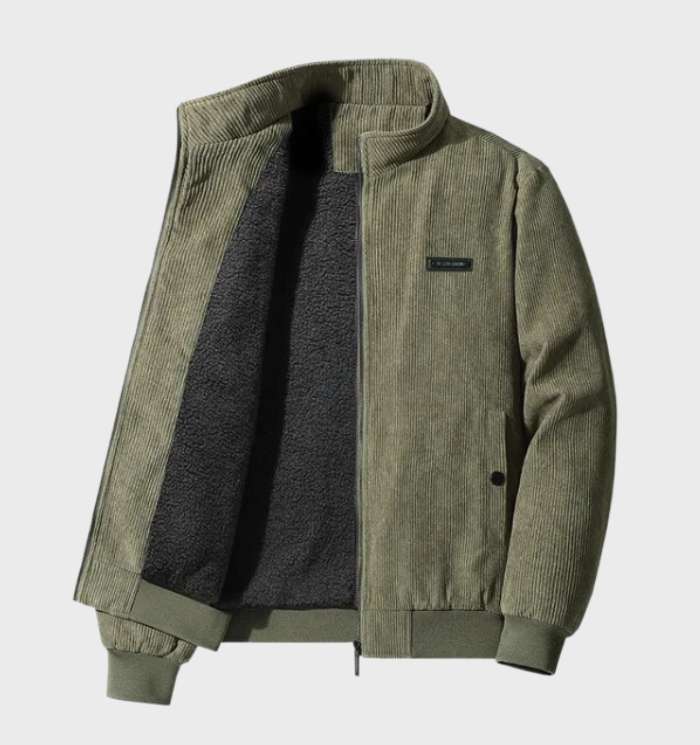 Allen | Luxury Fleece Lined Winter Jacket with Zipper (Veste d'hiver de luxe doublée en polaire avec fermeture éclair)