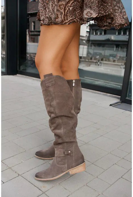 Charlotte™ - Bottes hautes en daim de qualité supérieure