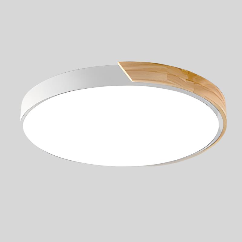 Plafonnier scandinave rond en bois au design macaron