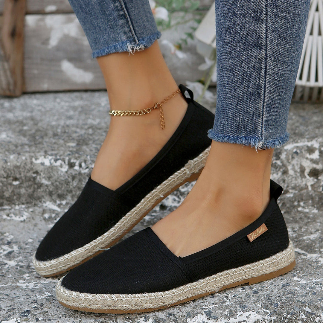 Elena | Espadrilles élégantes en toile avec panneaux contrastés très tendance